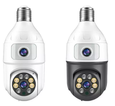 Camera IP Wifi Full HD 360 Graus  2 Lentes Soquete E-27