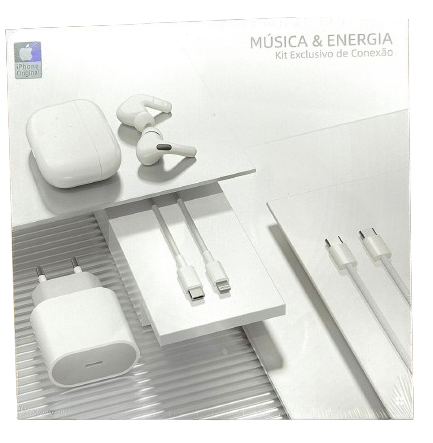 Kit Fone S/ Fio Com Carregador Para Iphone