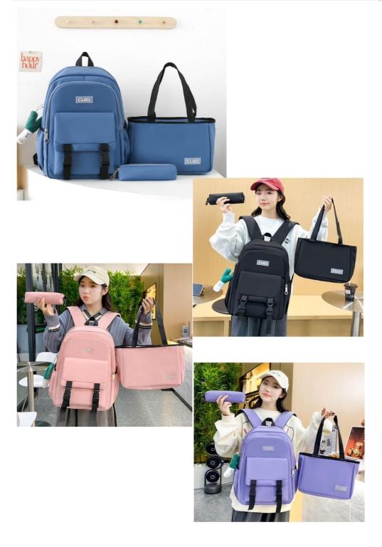 kit Mochila Feminina Com 2 Pcs