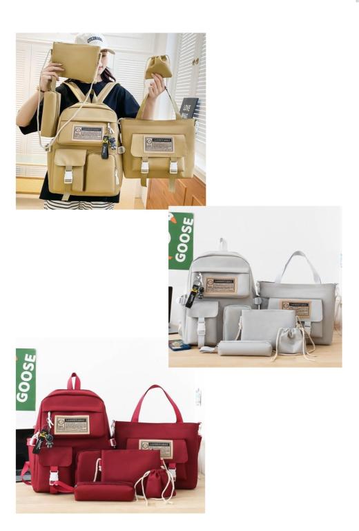kit Mochila Feminina Com 3 Pcs