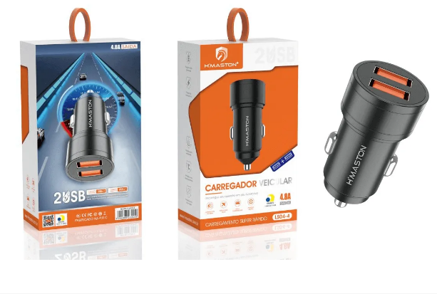 Carregador Veicular S/ Cabo 2 USB 4.8A