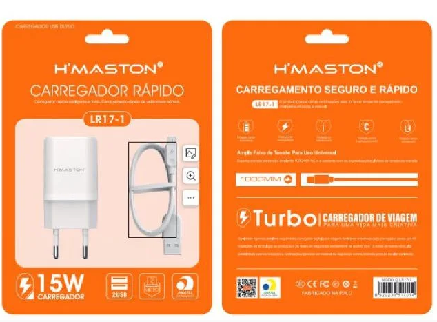 Carregador C/ Cabo Removivel 15W V8
