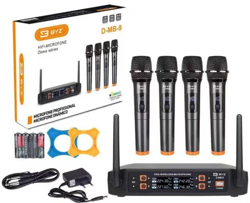 Microfone S/ Fio C/ Receiver P/ 2 Mic