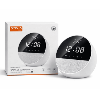 Caixa de Som Com Relogio Bluetooth