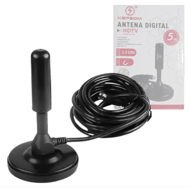 Antena Digital Interna Externa Cabo 5M