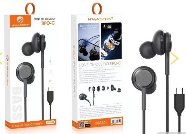 Fone Auricular Tipo C C/ Fio