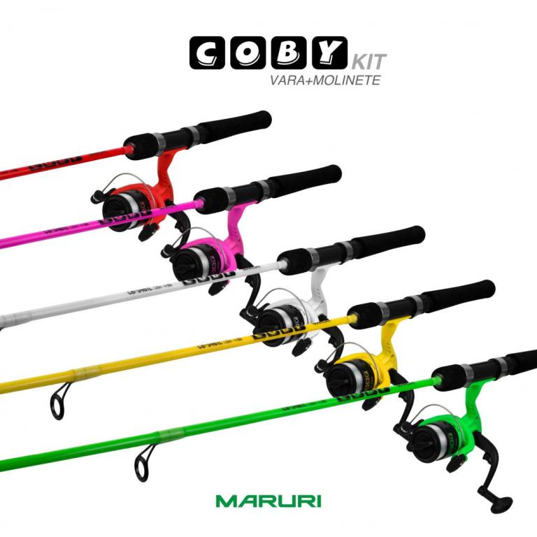 Kit Maruri Molinete Coby 1.rol com linha + Vara Coby 1.35m