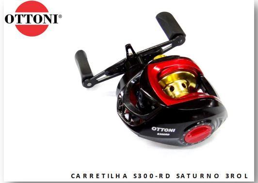 CARRETILHA OTTONI SATURNO 3ROL CARRETEL ALUMÍNIO