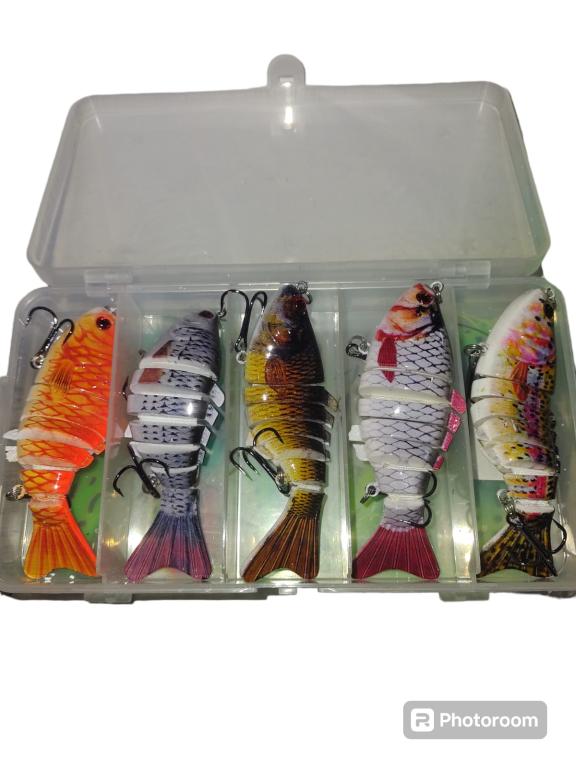 KIT 5 ISCAS ARTICULADAS 7 SECÕES 15G 10 CM COM CAIXA