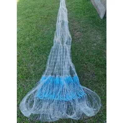 Tarrafa para carpa, grumatâ 40 metros fio 0.70mm malha 6.0 5.40m altura ideal para açudes e rios