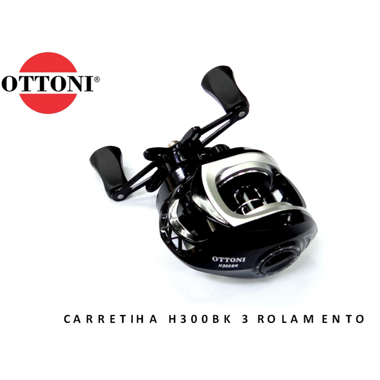 Carretilha Ottoni 3 rolamentos 10kg drag H300 Carretel em alumínio