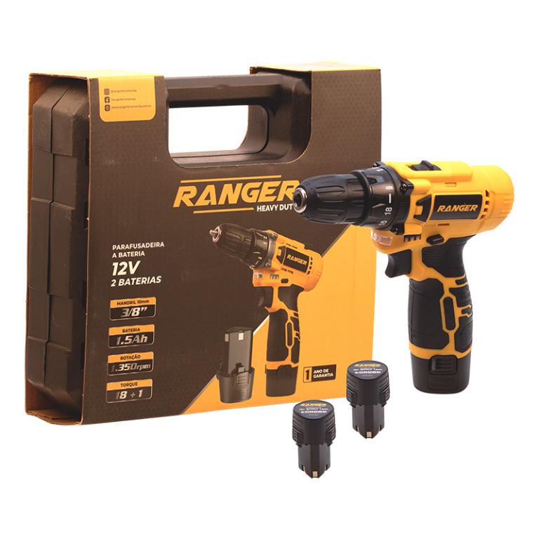 FURADEIRA / PARAFUSADEIRA RANGER12V 2BATERIAS MALETA
