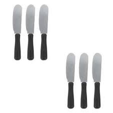 ESPATULA MANTEIGA CABO PRETO COM 6 UNIDADES