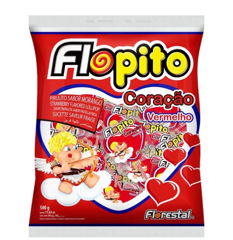 PIRULITO CORAÇÃO VERMELHO 500G