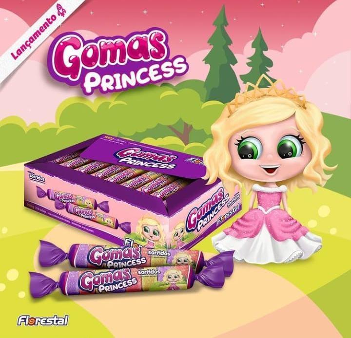 BALA DE  GOMA TUBO PRINCESS FLORESTAL 900G