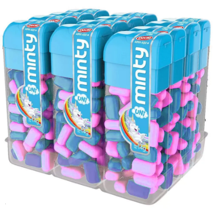 PASTILHA MINI MINTY TUTTI-FRUTTI+UVA UNICOR 14G