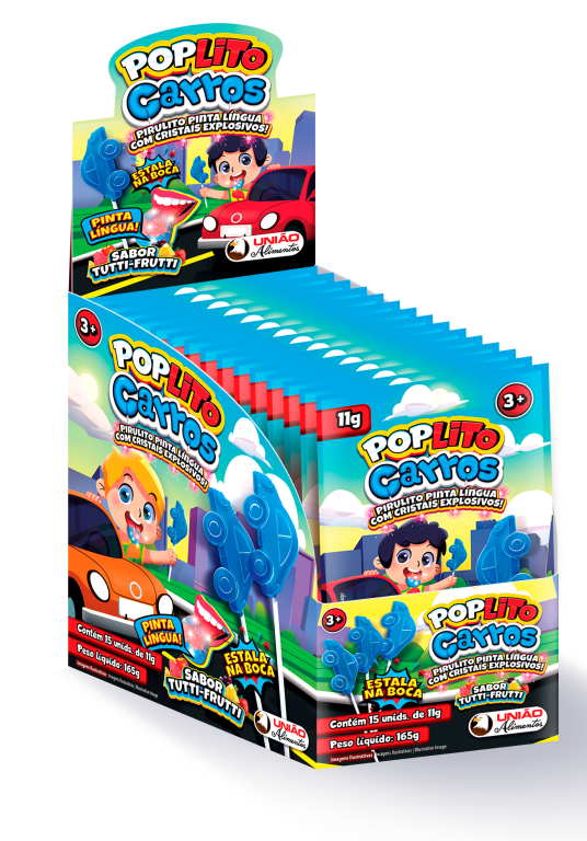 POP LITO CARROS PINTA LÍNGUA C/CRISTAIS EXPLOSIVO