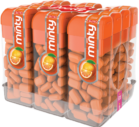 PASTILHA MINI MINTY LARANJA 14g