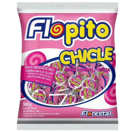 PIRULITO FLOPITO CHICLE CEREJA 500G