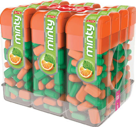 PASTILHA MINI MINTY HORT+LARANJA 14G