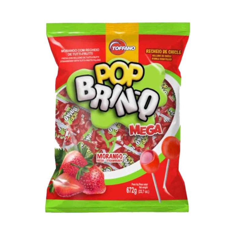 PIRULITO POP BRINQ MEGA MORANGO 672G