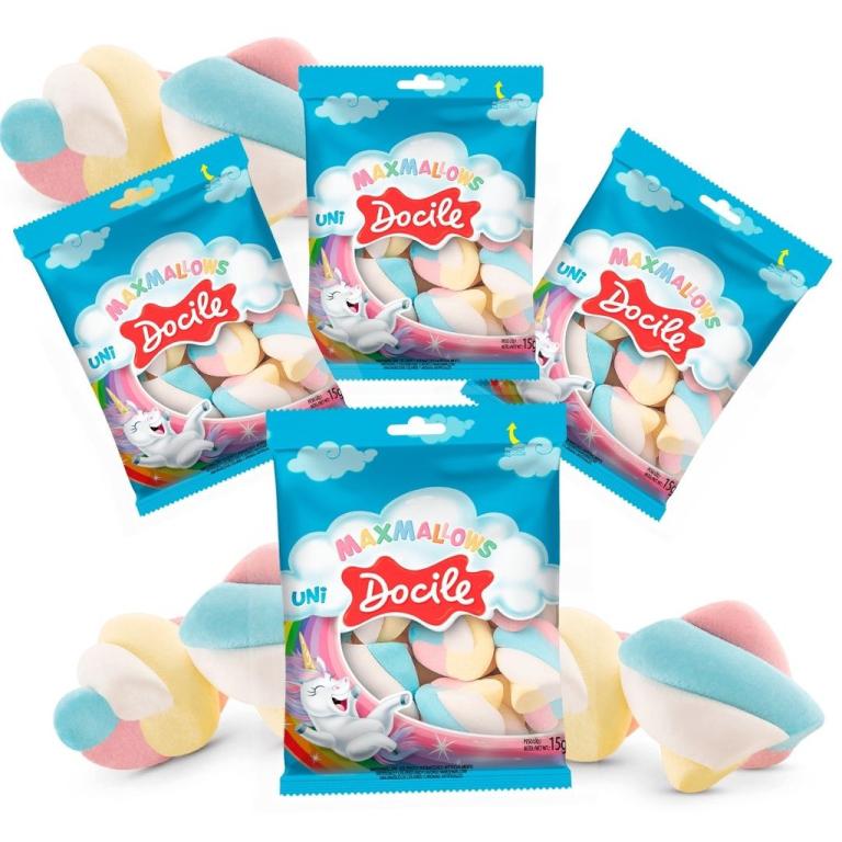 DOCE TIPO MARSHMALLOW TWIST COLORIDO BAUNILHA UNICORNIO 15G