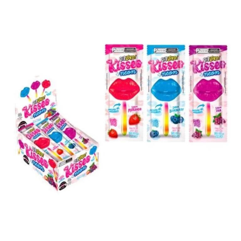DIP LOKO NEON KISSES MORANGO,UVA E BLUEBERRY 10G