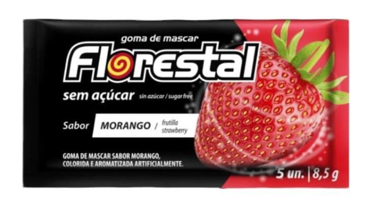 CHICLE LAMINADO FLORESTAL MORANGO 127G