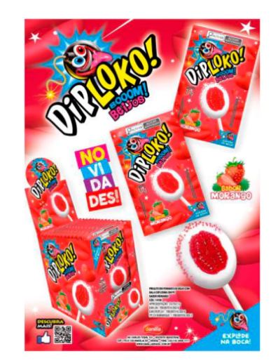 DIP LOKO BOOM BEIJOS MORANGO 15X11G