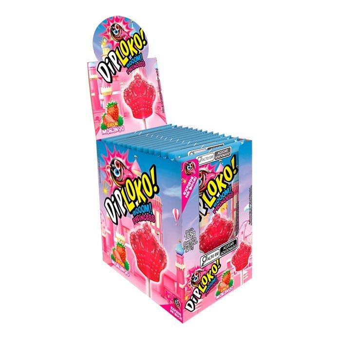 DIP LOKO BOOM PRINCESAS SABOR MORANGO 12X15X11G