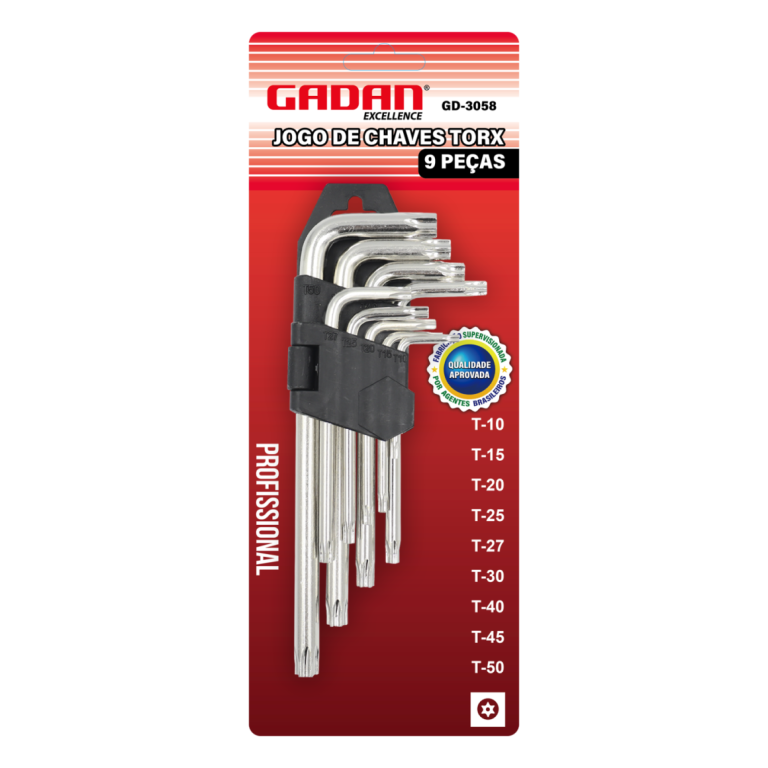 Chave Torx com 9 peças - Média