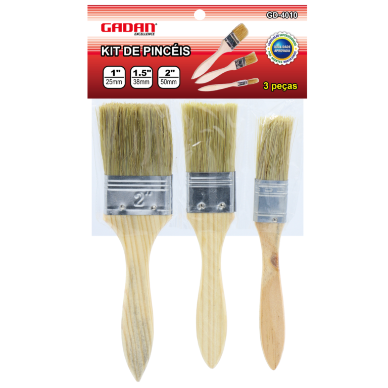 Kit Pincel com 3 peças 1" 1/5" 2