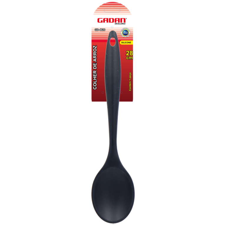 COLHER DE ARROZ - SILICONE - 28CM - GADAN (preta ou vermeha)