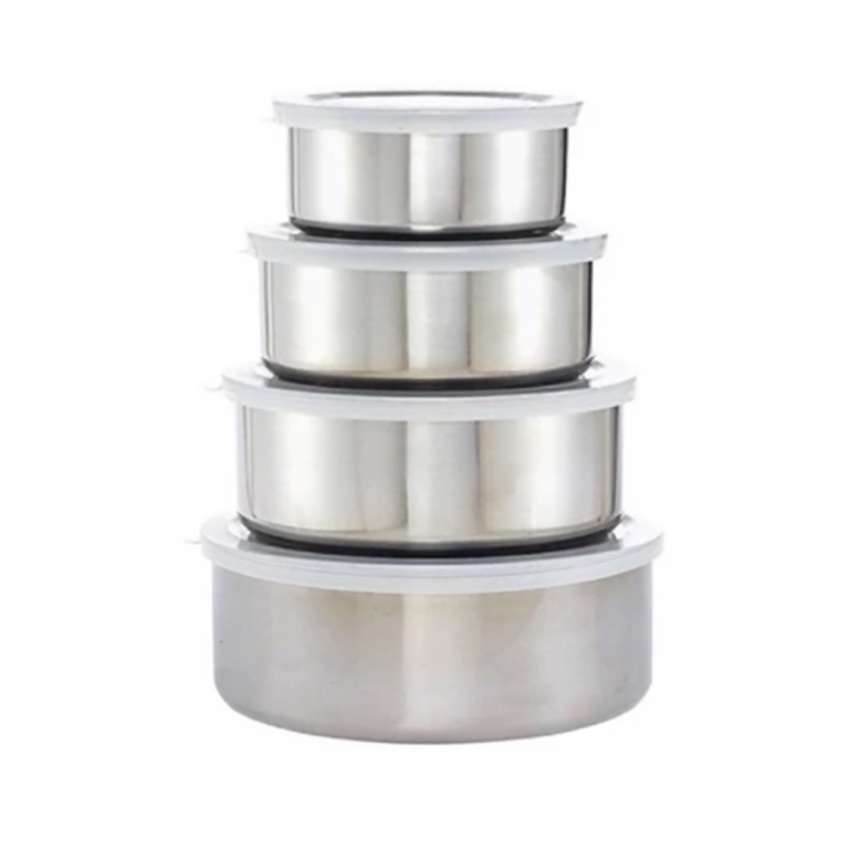 KIT 4 TIGELAS EM INOX COM TAMPA - GADAN