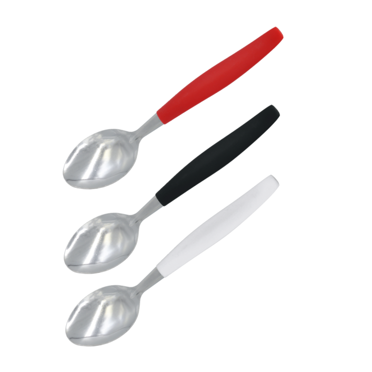 COLHER DE SOBREMESA CABO PLÁSTICO C/ 6 UN. - GADAN ( Cores variadas)