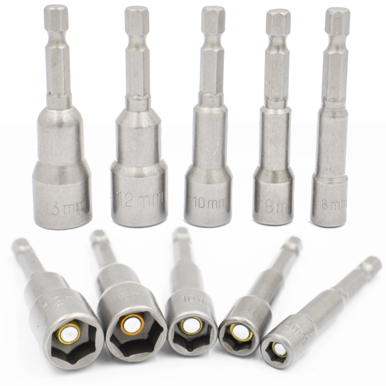 SOQUETE MAGNÉTICO 65MM EM KIT COM 5 PCS - MEDIDAS: 6/8/10/12/13MM