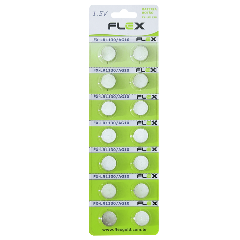BATERIA LR1130 / AG10 FLEX EM CARTELA C/ 14 UN