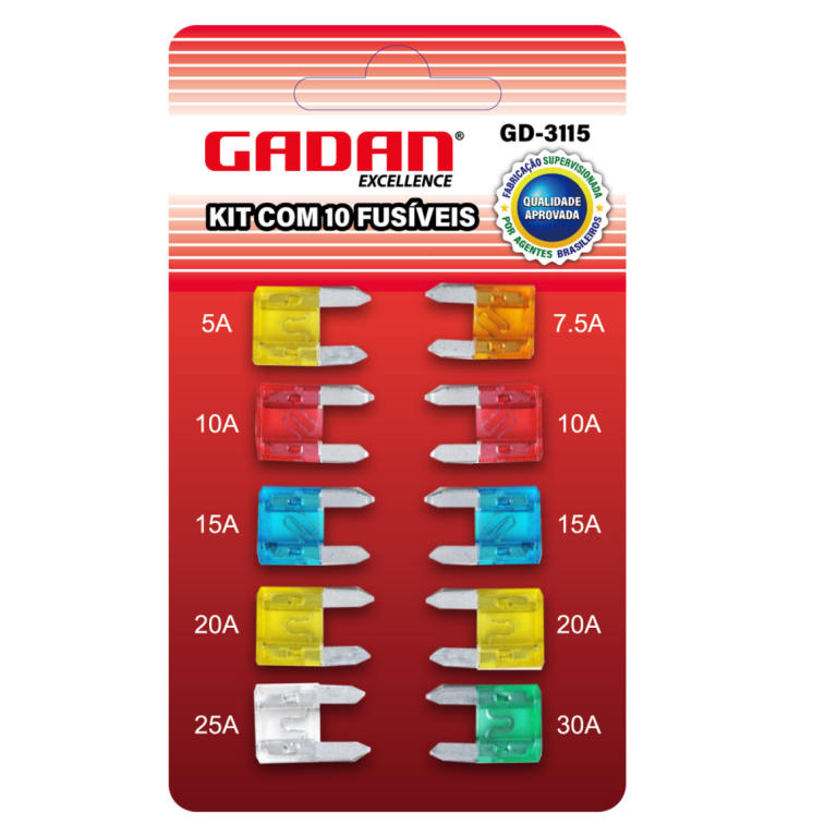 KIT COM 10 FUSIVEIS (MINI) AUTOMOTIVO