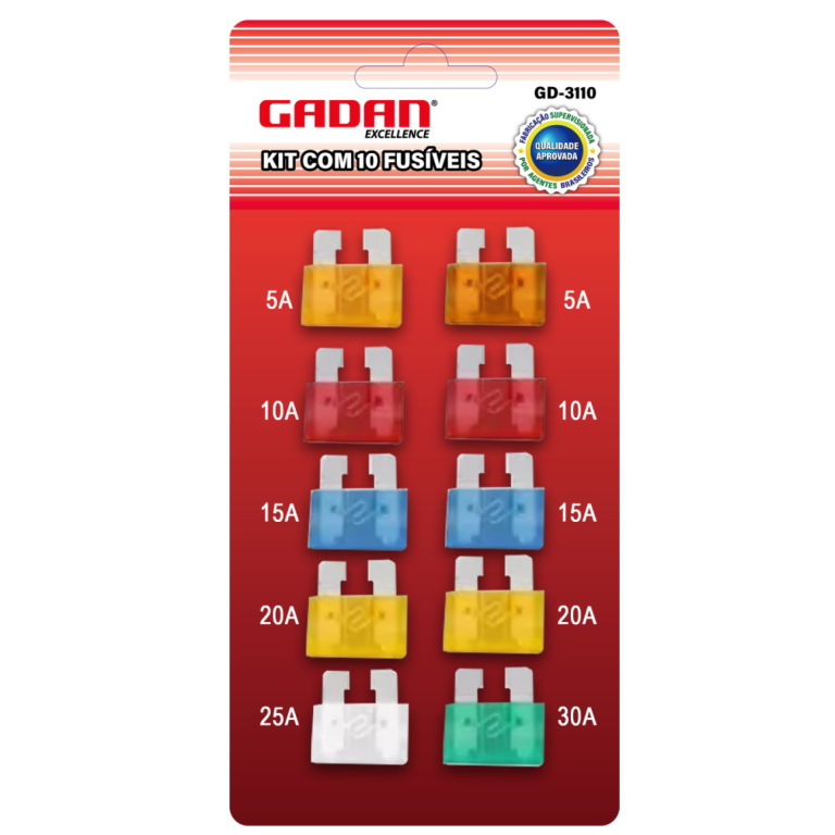 KIT COM 10 FUSIVEIS AUTOMOTIVO