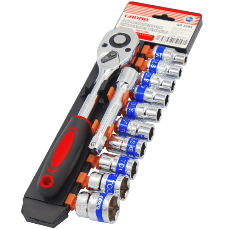 CATRACA REVERSÍVEL 1/2” 8 A 24 MM COM 12 PEÇAS PROFISSIONAL