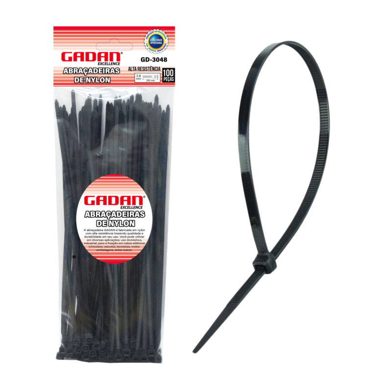 ABRAÇADEIRA DE NYLON - 3.6X250MM C/ 100UN