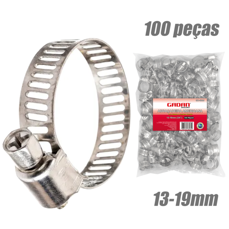 ABRAÇADEIRA DE METAL 13-19MM EM PACOTE COM 100UN