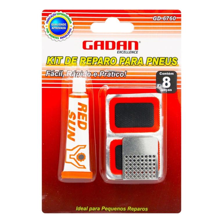 KIT DE REPAROS PARA PNEU DE BICICLETA C/ 8 PEÇAS