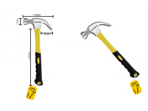 MARTELO UNHA CABO DE PLASTICO EMBORRACHADO 270-G BOM-1001