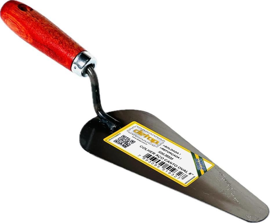 COLHER PEDREIRO AÇO CANTO OVAL DETOP 8"