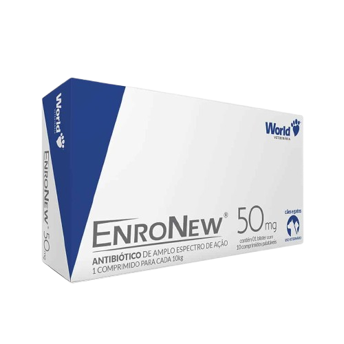 ENRONEW 50MG 10KG ENROFLOXACINO 10 COMPRIMIDOS*