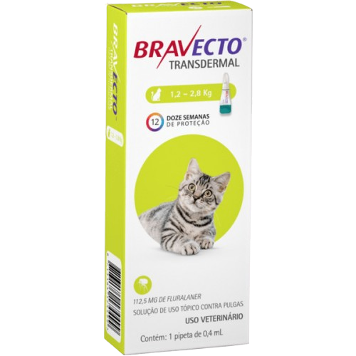 BRAVECTO TRANSDERMAL GATOS 112,5MG - 1,2 A 2,8KG