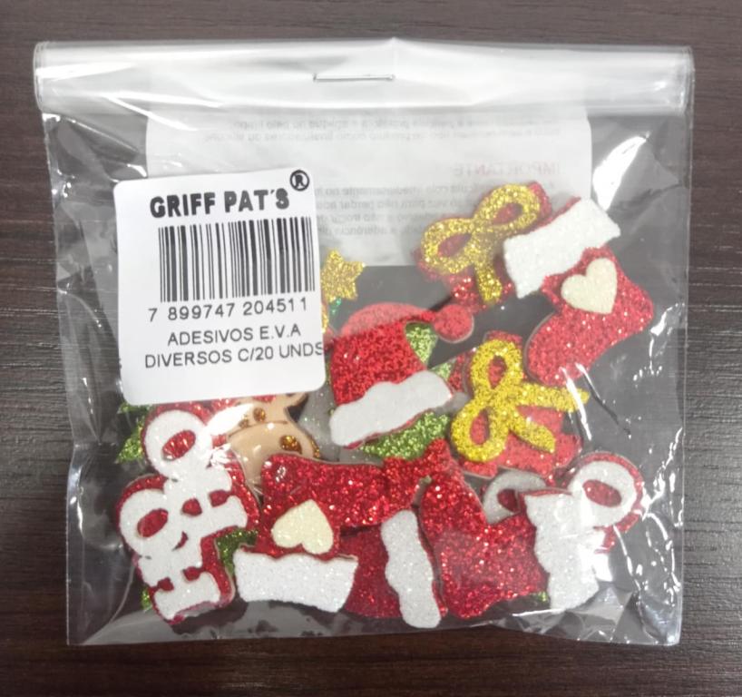 NATAL - ADESIVOS EVA DIVERSOS C/20 UNIDADES STANDER