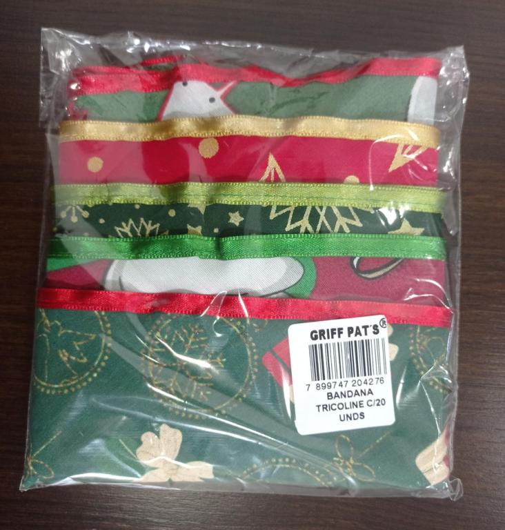 NATAL - BANDANA TRICOLINE C/20 UNIDADES STANDER