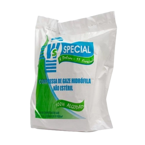 GAZE NAO ESTERIL WS SPECIAL 7,5X7,5CM - 8 DOBRAS 11 FIOS